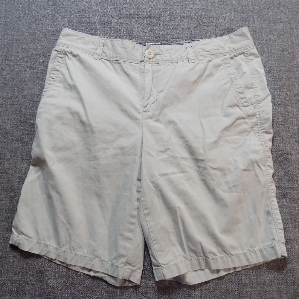 Eddie Bauer Chino Shorts Womens 8 Tan Good Mercer Fit Cotton Casual